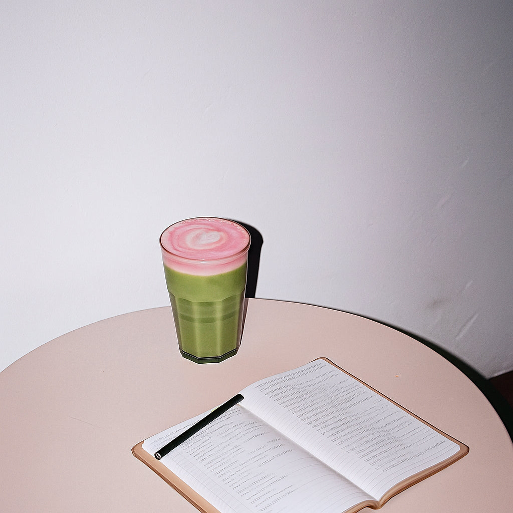 Pour 3- Strawberry Sweet Cream Foam Matcha Latte